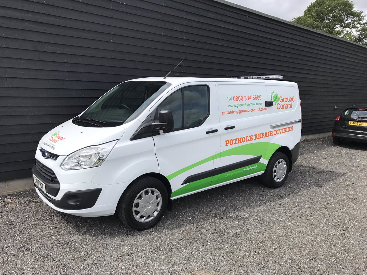 GCFleet's tweet photo. New addition to our fleet for @GCpotholes team - Fantastic work again by @LookersFord @FASTSIGNSofUK #FleetTweet 🚐 👍 @GroundControlGC https://t.co/xtIGIVe6lT