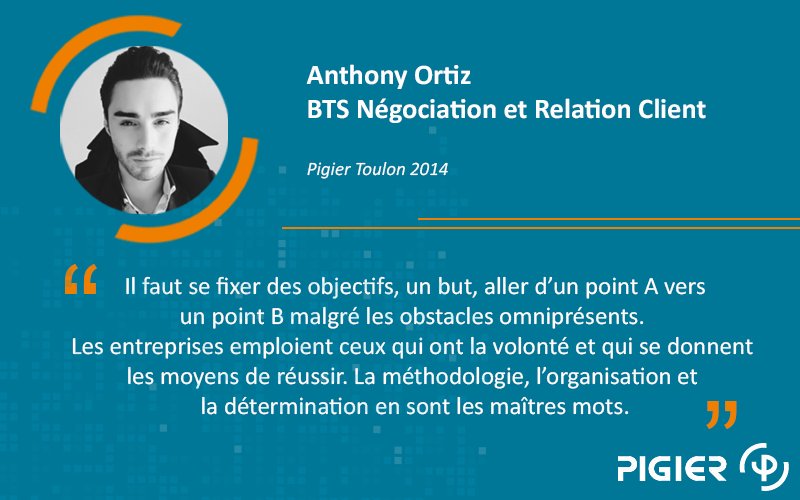 PIGIERPerf's tweet photo. Anthony, ancien étudiant #BTS Négociation et #RelationClient vous dévoile quelques #conseils pour réussir chez #PigierPerformance ! ⬇️ https://t.co/jFEtRmOyUN