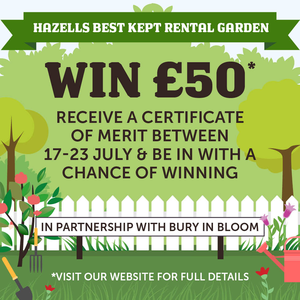 Don't forget to enter @Hazells_letting &amp; <a href="/BuryinBloom/">Bury St Eds in Bloom</a> 'Best Garden' competition. Visit goo.gl/r14hBT to find out more #bsebloomers