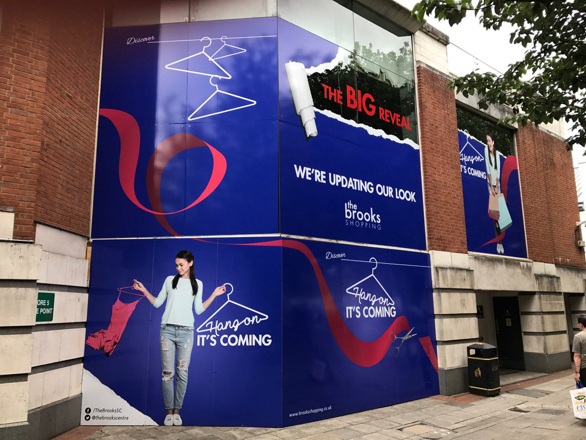 MintSigns's tweet photo. #Hoardings &amp; #windowgraphics at The Brooks #shoppingcentre. We installed #blockout #windowprints &amp; #cutvinyl graphics to #internalhoardings https://t.co/SeveqDkc68