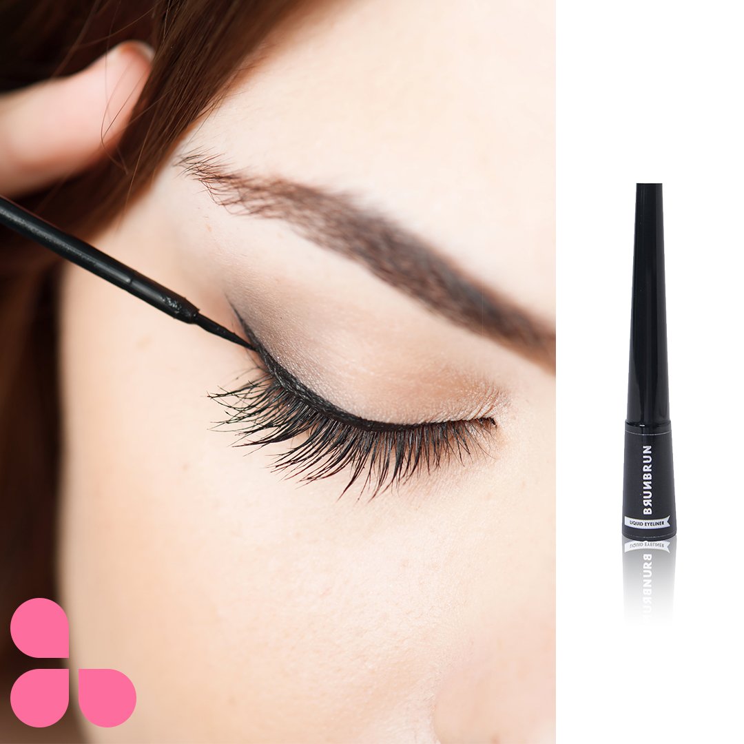 Just wing it with BRUNBRUN Liquid liner! Teksturnya yang lembut, nyaman di mata, dan long-lasting bikin kita pede sepanjang hari lho!