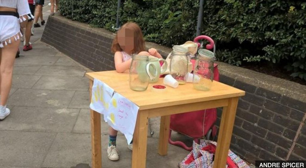 BBC's tweet photo. 🍋 When life gives you lemons... 5 year old girl fined £150 for lemonade stand in common sense fail. https://t.co/yseEC4PlTl https://t.co/b1JiUvvAyj