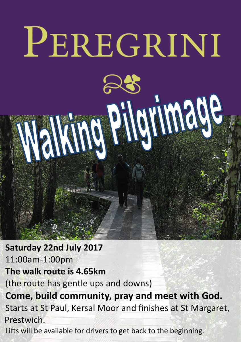 Peregriniuk's tweet photo. REMINDER: tomorrow is our first #Peregrini Walking Pilgrimage (5km), starting from St Paul's, Kersal Moor (M7 3WX) at 11am.
@BishManchester https://t.co/f2NNdqfJyA
