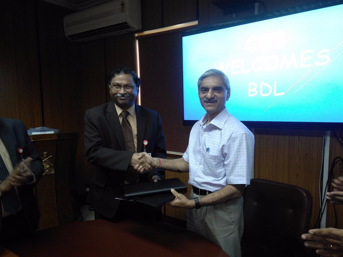 @Akgupta13602623 S C Bajpai, Chairman / OFB &amp; Mr Udaya Bhaskar, CMD / BDL at the MoU signing ceremony, on 21 July 2017 at OFB Hqrs, Kolkata.