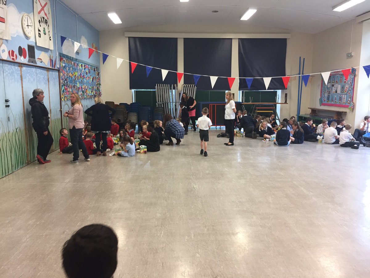 60yrsStPetersRC's tweet photo. Lunchtime in the hall for #60years celebrations. A fabulous buffett-box courtesy of @cateredplymouth @PlymouthCAST #CASTSchools https://t.co/rFFZY9pdKb