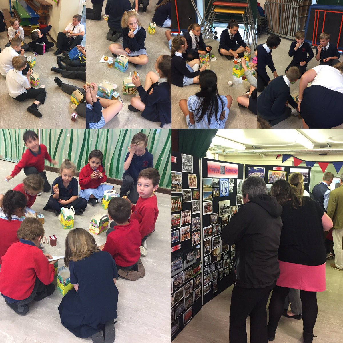 60yrsStPetersRC's tweet photo. Lunchtime in the hall for #60years celebrations. A fabulous buffett-box courtesy of @cateredplymouth @PlymouthCAST #CASTSchools https://t.co/rFFZY9pdKb
