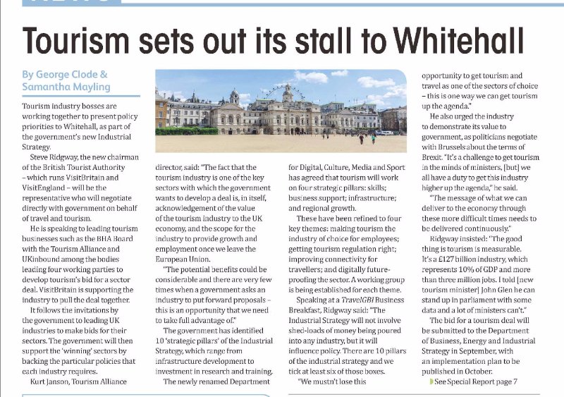 Tourism sets out its stall to Whitehall: ow.ly/fgJn30dO0Qq @travelgbi  #TourismSectorDeal #IndustrialStrategy https://t.co/hiMBFS0qnP