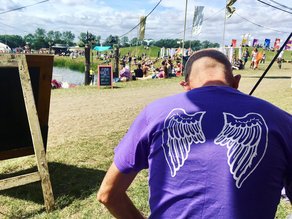 Gorgeous views from our spot at <a href="/SecretGardenHQ/">The Secret Garden Party</a>. Come and enjoy the lake views upside down 🙃💜. #SGP17