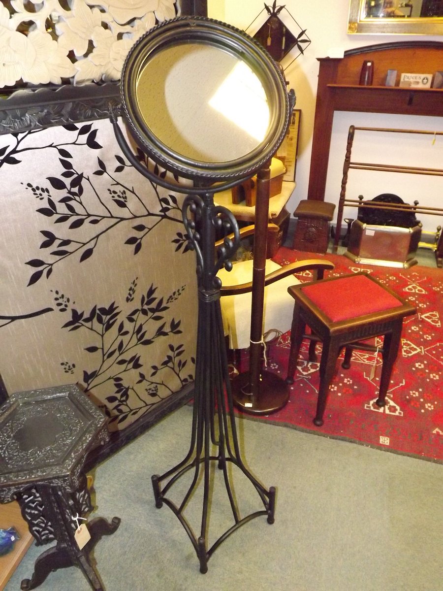 turned_leg's tweet photo. How about this for an unusual #bathroom #mirror, freestanding black iron &amp; rather rustic &amp; charming https://t.co/om2ffj6nmM