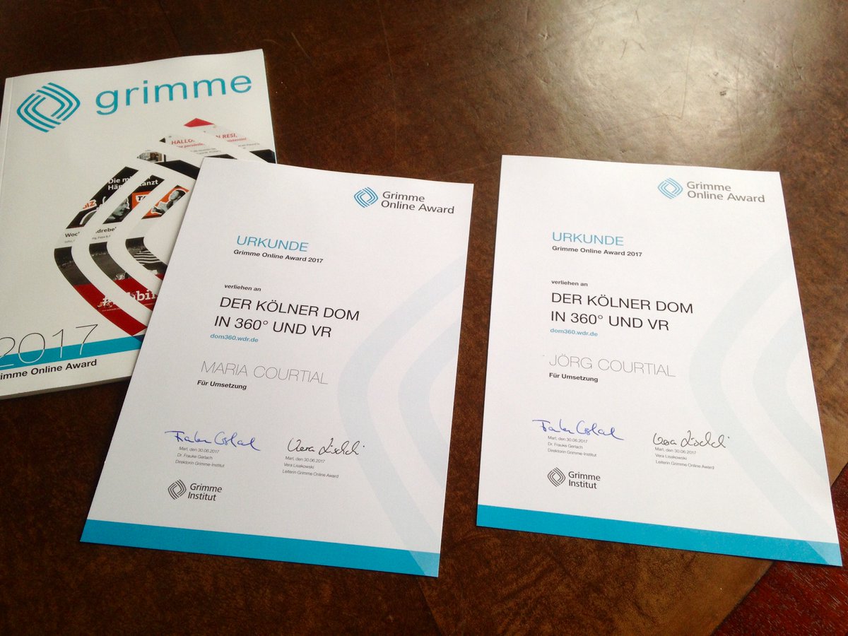 FaberCourtial's tweet photo. Now it's official: we just received the certificates as winners of the Grimme Online Award 2017. So honored😀😀#goa17 #fabercourtial https://t.co/A0corOtmEL