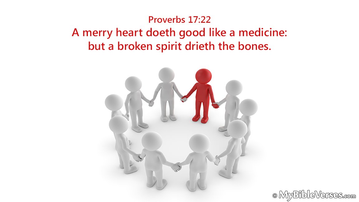 GoBibleVerses's tweet photo. Proverbs 17:22 A merry heart doeth good like a medicine: but a broken spirit drieth the bones.
https://t.co/Zx5izySZK0 https://t.co/m8SjW7KrNo