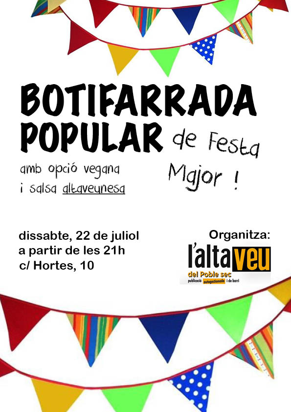 AteneuBase's tweet photo. #FMPobleSec17 | El dissabte no et perdis la butiffarada, amb opció vegana, de la nostra revista de barri preferida: @altaveupoblesec https://t.co/bEdhPPuMDQ