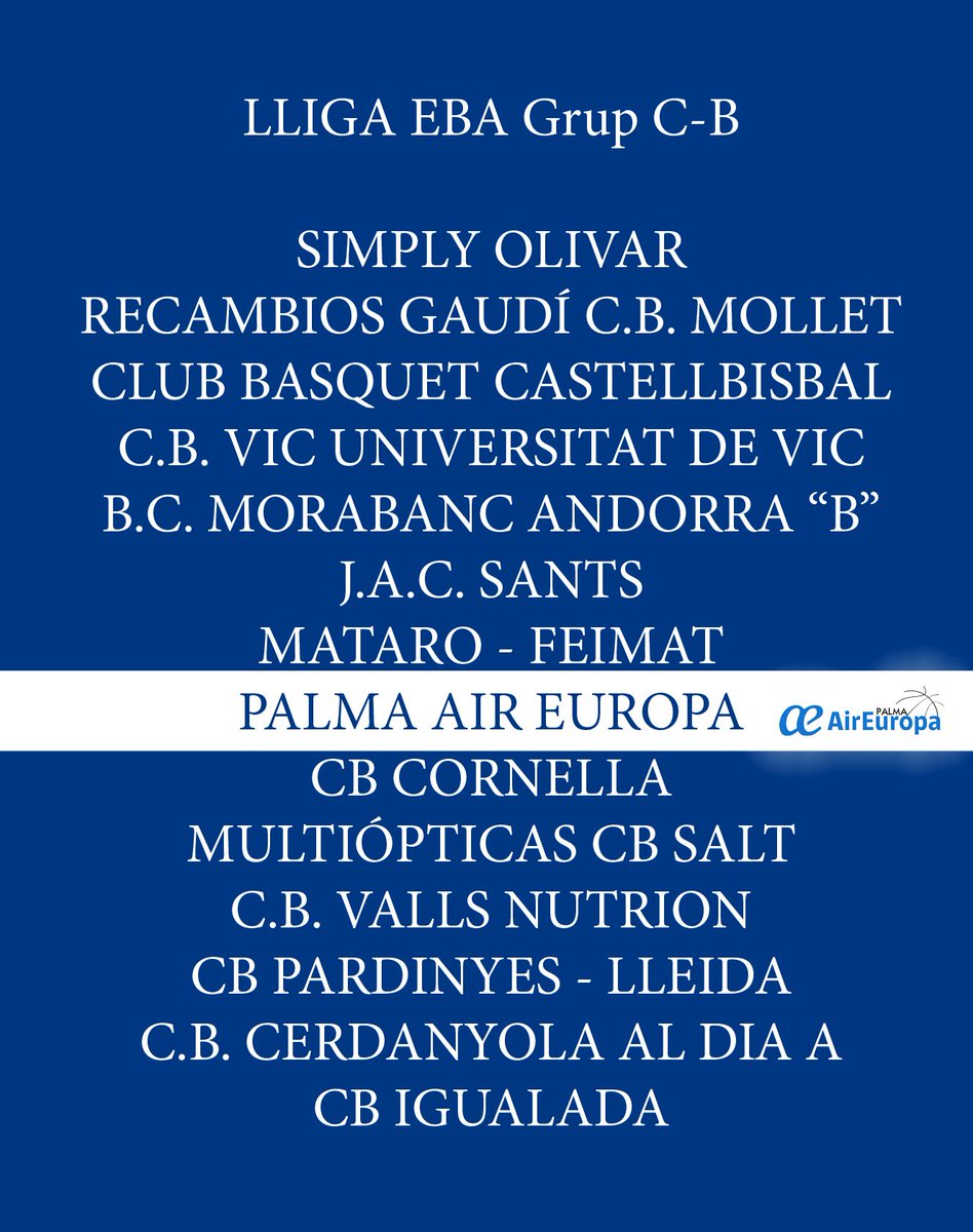 pautt75's tweet photo. Aquests son els nostres rivals en la Lliga EBA Grup C-B 17/18 #SomEBA #OrgullBSA @bahiasanagustin @AirEuropa https://t.co/V5GfsC8vQS