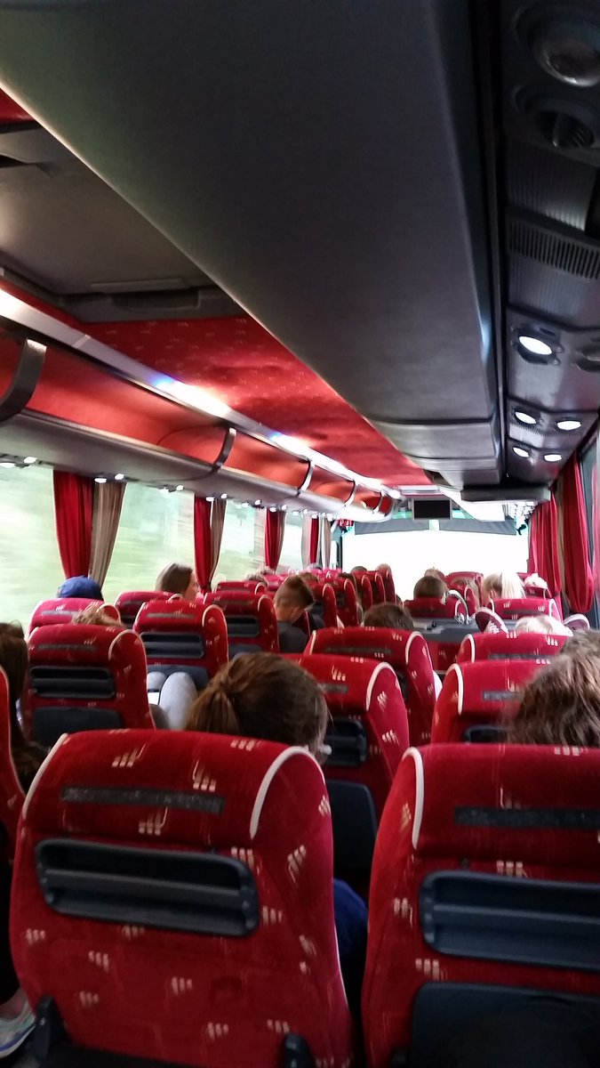 We are homeward bound after a wonderful week in Bude! Lots of sleepy heads on the coach 😴😴 #shattered @AHS_ActWeek