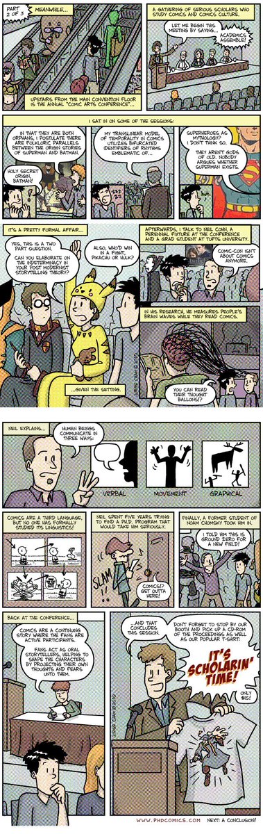 PHDcomics's tweet image. Curious about @Comic_Con? (2/2) Read this 3-part comic I wrote a few years ago: phdcomics.com/comics/archive…