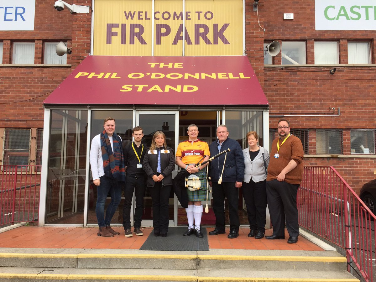 RichardlyleSnp's tweet photo. Great to support @StuMcMillanSNP nearing the end of his #Pipeathon2017 by visiting @MotherwellFC this afternoon. Well done Stuart. https://t.co/6xNjCQCZba