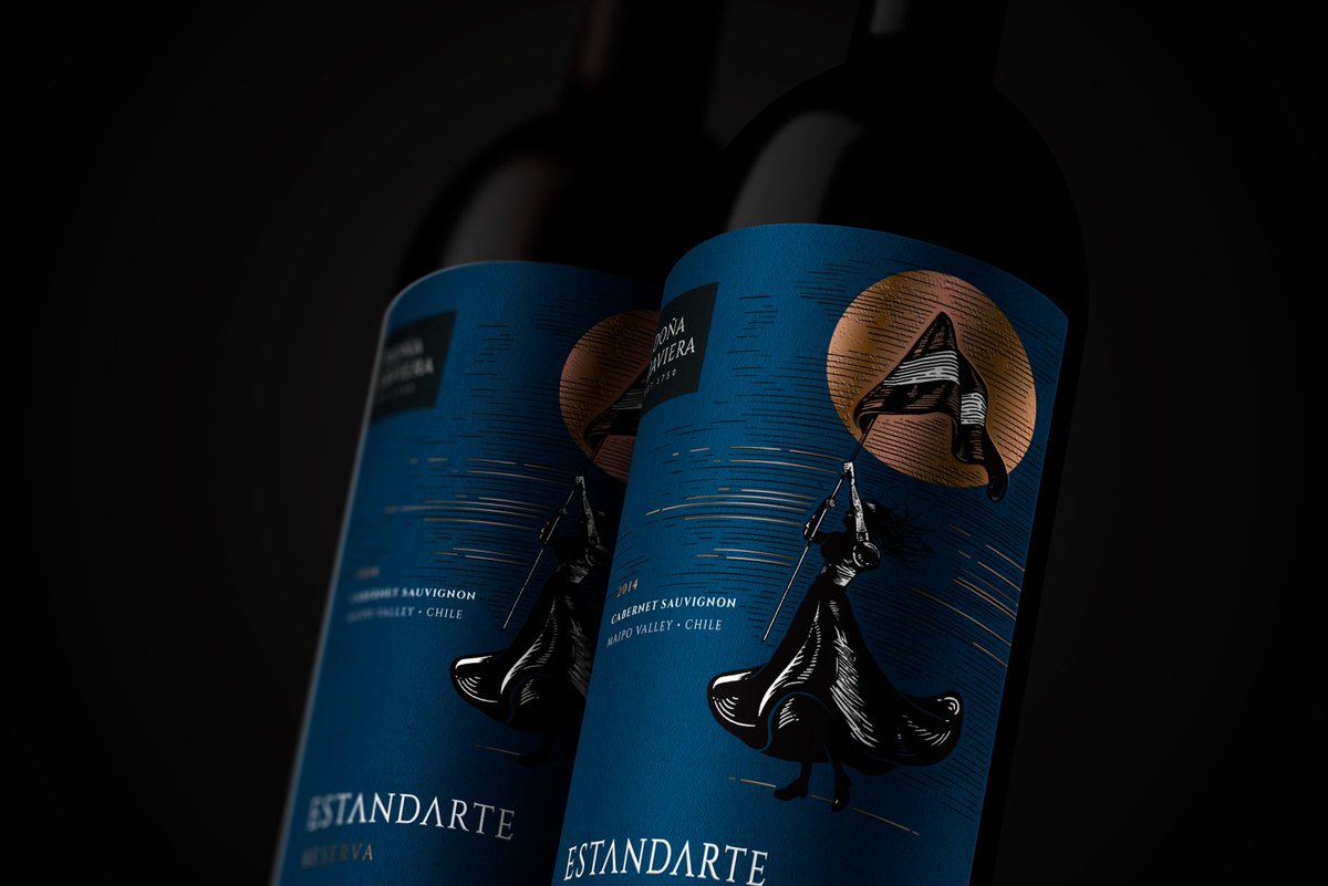 Vina_javiera's tweet photo. Estandarte, Cabernet Sauvignon Reserva. Aroma de gran intensidad a fruta roja madura y especies como pimienta y nuez moscada. https://t.co/ifWFDQxDCB