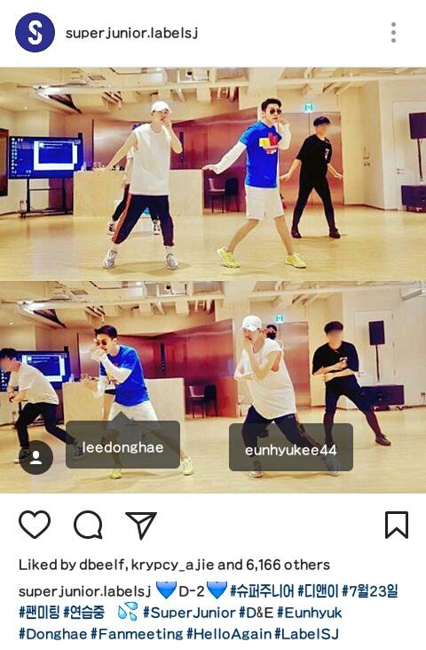 SJnELFamily's tweet photo. (Trans) 170721 SJ's label IG update: 💙D-2💙 #SuperJunior #DnE #July23 #fanmeeting #duringpractice 💦 #Eunhyuk #Donghae #HelloAgain #LabelSJ https://t.co/qSLYRQUutm