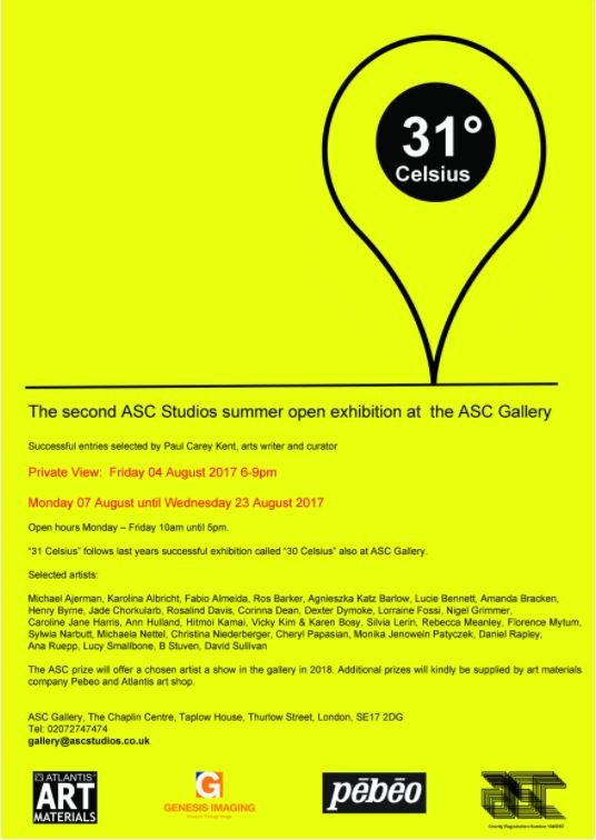 ArtistQuarter's tweet photo. 31 Celsius opening @ASCGallery 4th August, 6-9pm #ascstudios #summeropen #SE17 https://t.co/WX5sZezFOW https://t.co/BFlxzLDXQz