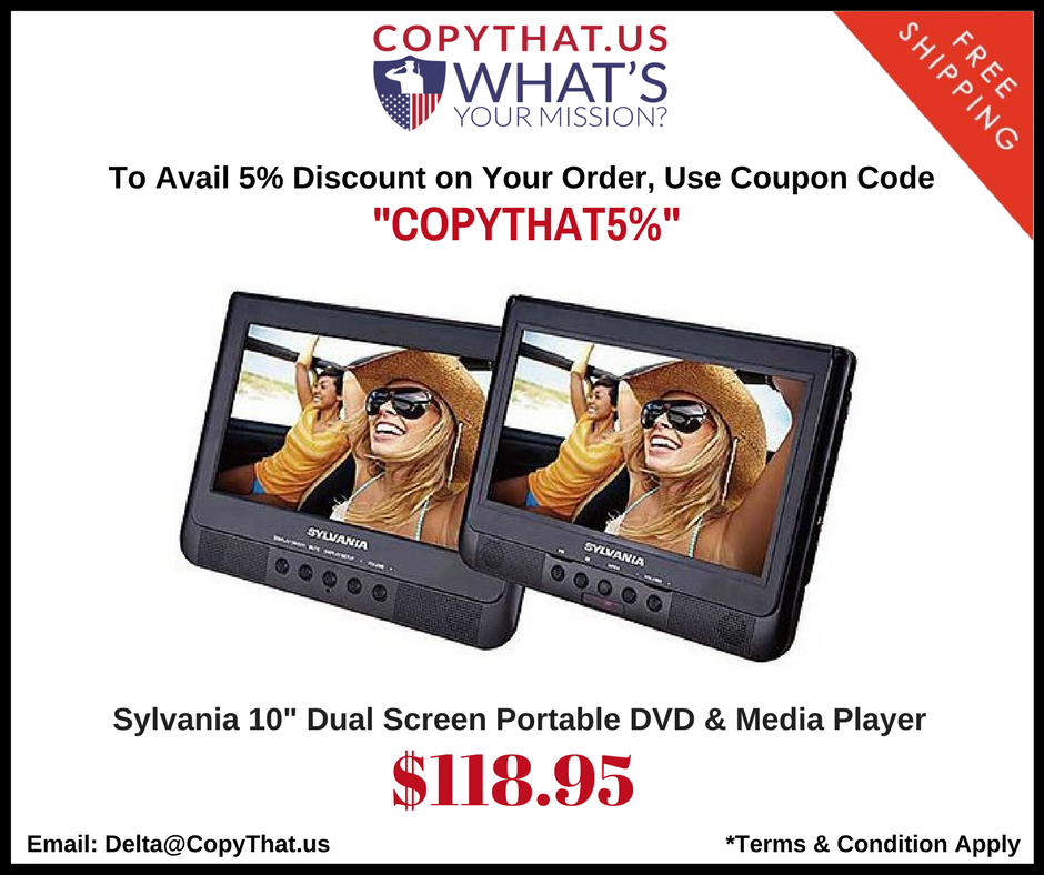 Copy_That_US's tweet photo. #Sylvania 10" Dual Screen #PortableDVD &amp; #MediaPlayer #Electronics https://t.co/qqnpuyc4uQ https://t.co/FJpYuF5dwY