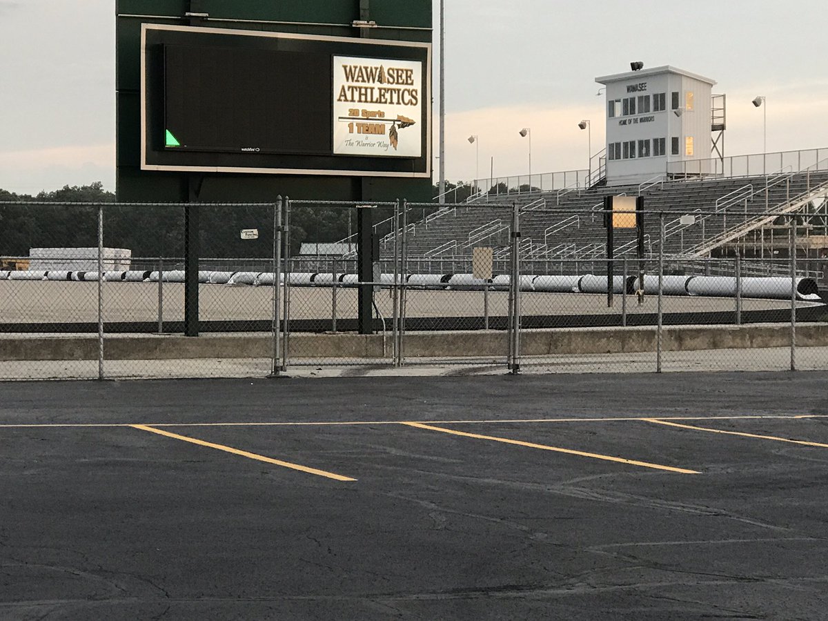 WawaseeFootball's tweet photo. Looks like they're ready to roll out the turf can't wait to see the final product. https://t.co/RipNsLbzHh