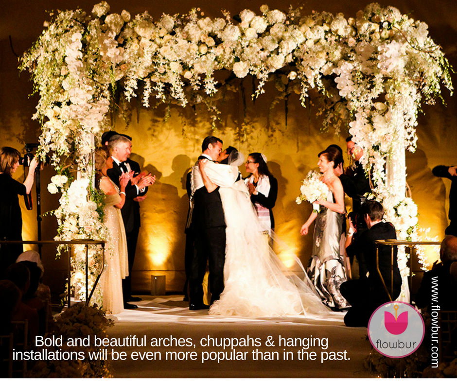 flowbur's tweet photo. Bold, beautiful arches, chuppahs &amp; hanging installations will become more popular than ever before.
#arches #floralarrangements #chuppahs https://t.co/u8TRqe3ALC