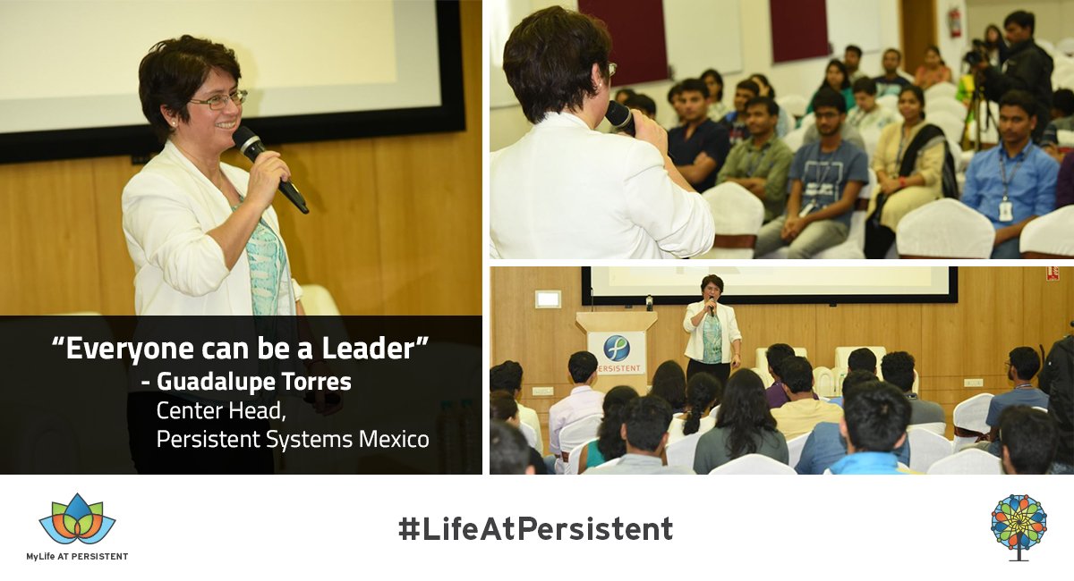 Persistentsys's tweet photo. An infusion of enthusiasm &amp; motivation .@Persistentsys w/ #Mexico Centre Head @lupitatg inspiring employees to be leaders! #LifeAtPersistent https://t.co/qGp81BwGM1