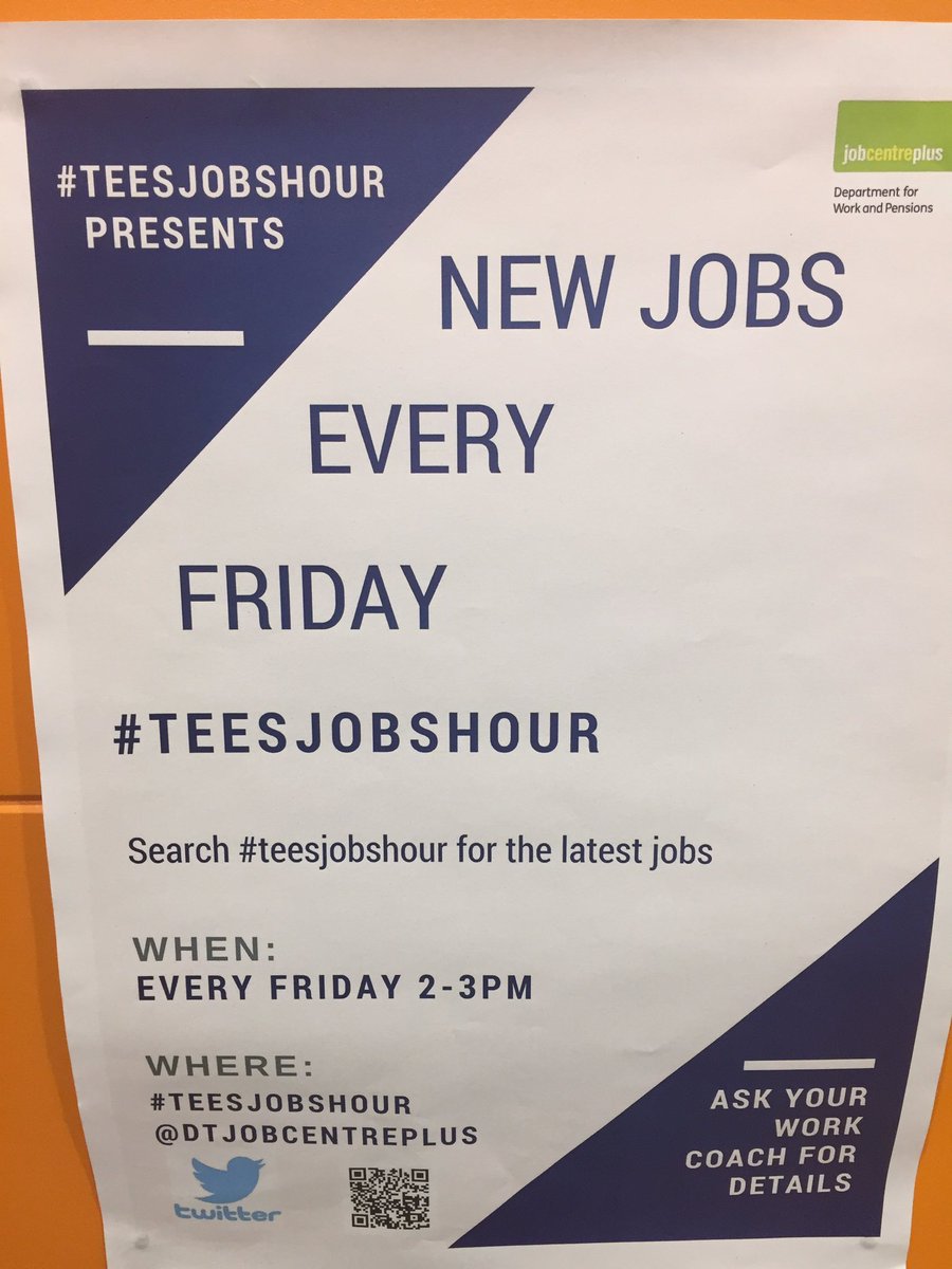 Looking for Work? Check out #TeesJobsHour #Today 2pm #Teesside