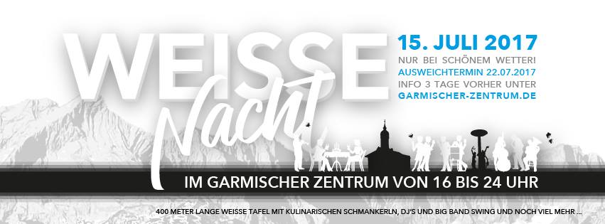GaPaTourismus's tweet photo. Leider muss die auf morgen verschobene #WeisseNacht im #GarmischerZentrum abgesagt werden - Grund ist die Wettervorhersage für morgen Abend! https://t.co/d2gsSdOeTF