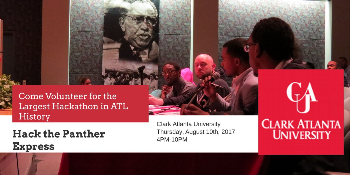 cau_cied's tweet photo. Join us on August 10, 2017 from 4pm-10pm for a Hack-a-Thon! Participants, Volunteers and Judges Needed. #HACKTHEPANTHEREXPRESS https://t.co/A3ypjFTW5e