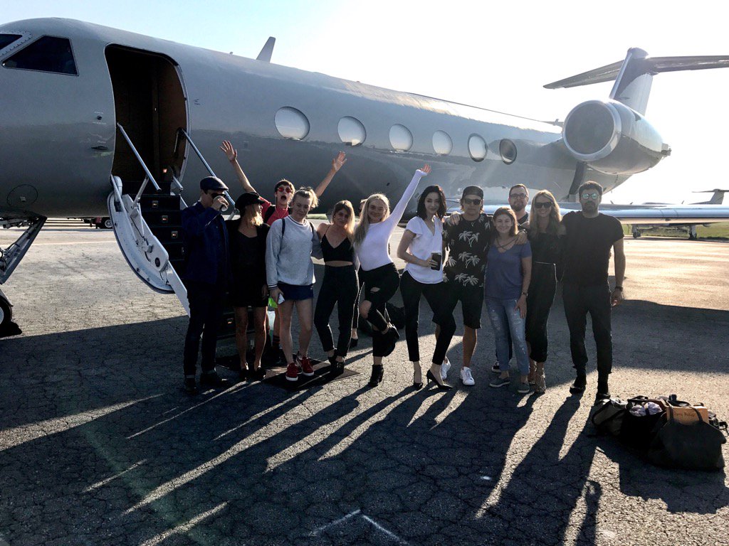 Our #TheGifted gang getting on the plane in Atlanta for #comiccon2017 
Of course, all I'm interested in is the coffee