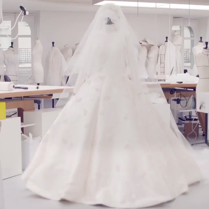 National Gallery of Victoria  Unveiling Miranda Kerrs wedding dress See  the stunning custom design featuring delicate lilyofthevalley organza  embroidery by Diors Creative Director Maria Grazia Chiuri inside The House  of Dior