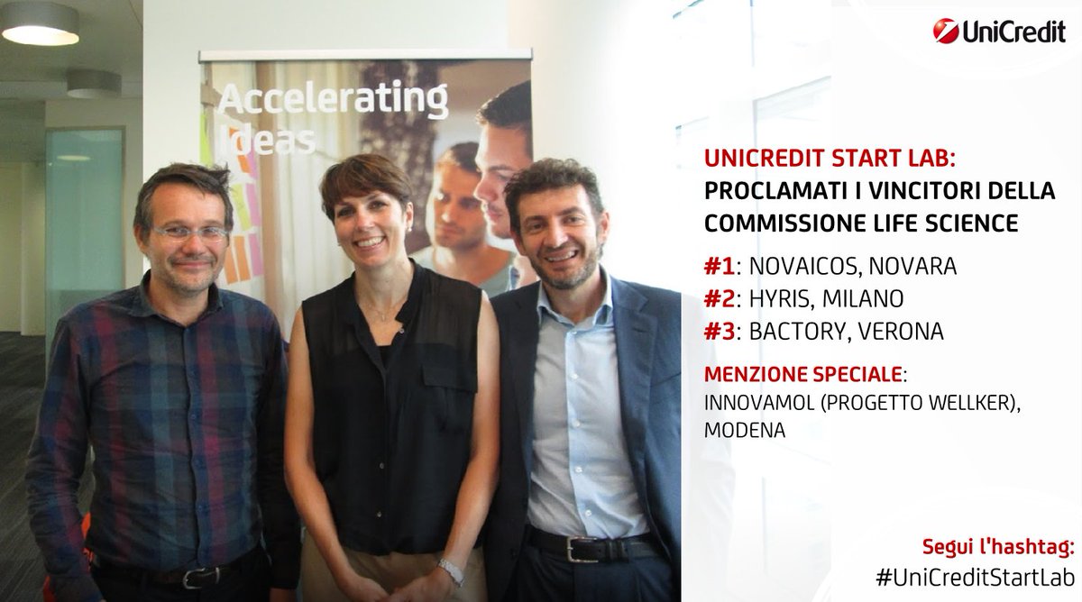 UniCreditEurope's tweet photo. #UniCreditStartLab: proclamate le #startup vincitrici per la categoria #LifeScience | INFO E GALLERY: https://t.co/zuYjlLxPgP https://t.co/GnZphJd5lR