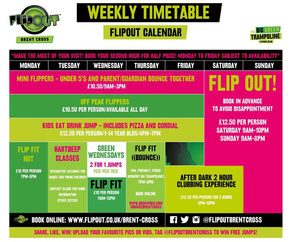 flipoutbc's tweet image. The Summer Hols are officially underway! Check out our weekly calendar, all the deals are valid throughout summertime! WOW! #summerholidays