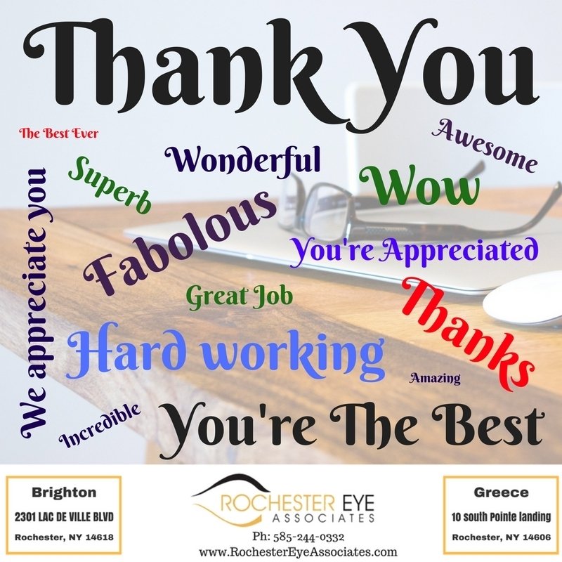 roceyeassoc's tweet photo. #BackOfficeAppreciationWeek #WeAppreciateYou #ThankYou #Wonderful #Awesome #YoureTheBest #Superb #RochesterEyeAssociates #RochesterEyeWear https://t.co/d18iDCHuL7