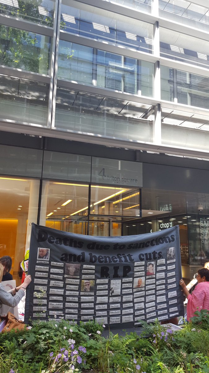deafpassenger's tweet photo. Protest at Atos headquaters by DPAC #AtosKills #CutsKill #SummerofDiscontent #NotOneMoreDay https://t.co/IBhcEmYAjH
