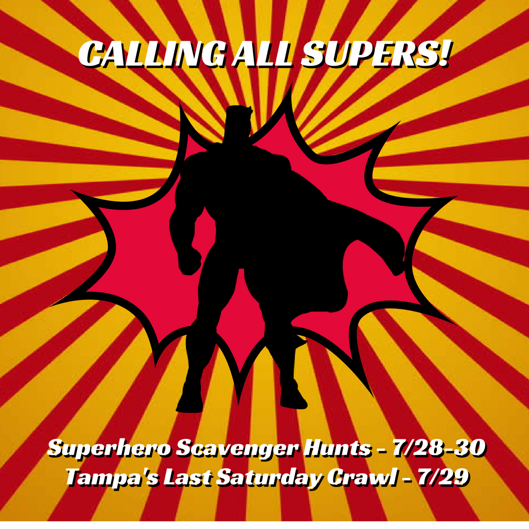 DowntownCrawler's tweet photo. Calling All Supers! Join our Scavenger Hunts or #LastSaturday Bar Crawl during #SuperCrawler Weekend 7/28-30. Tix https://t.co/os0lZlZSq7 https://t.co/VsBDEQfIqK