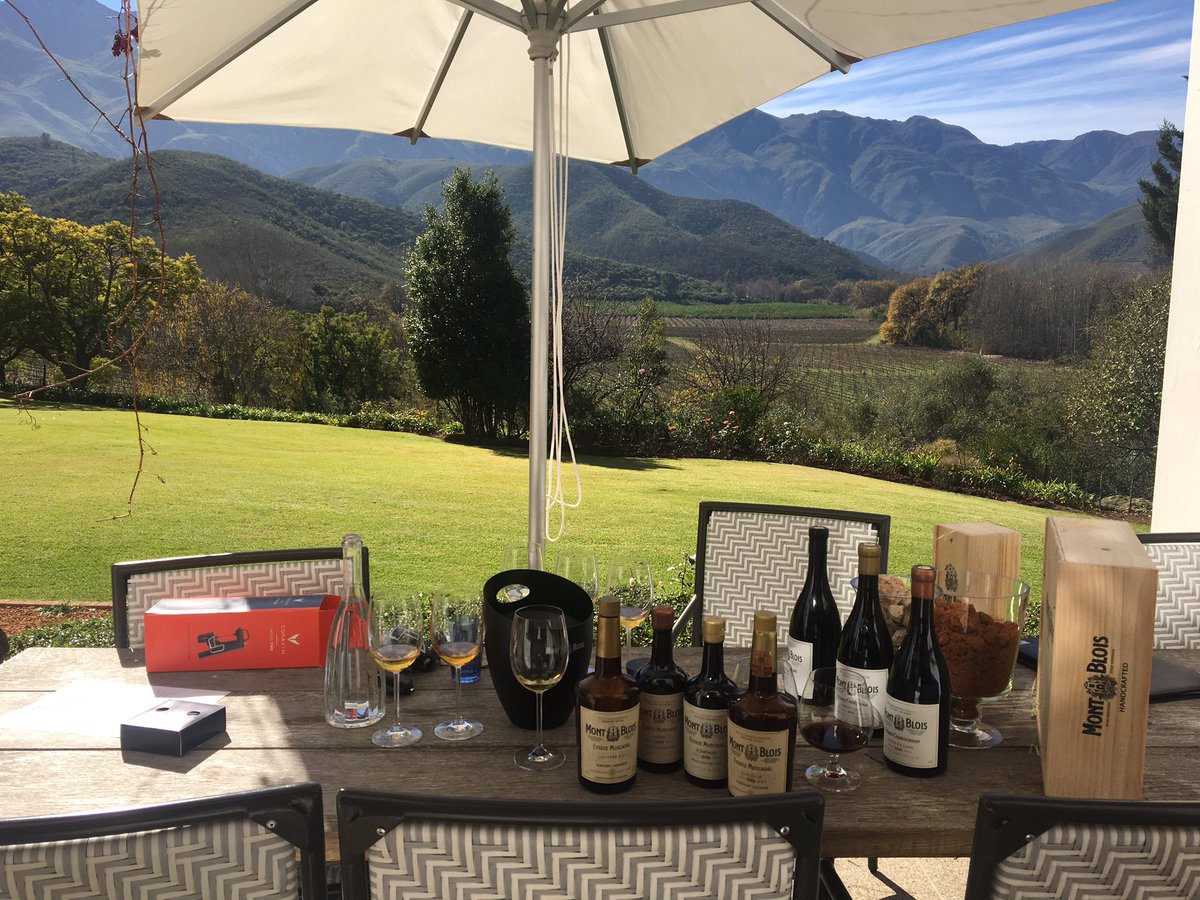 MontBlois's tweet photo. Tough day at the office!!! @ConradHLouw @Coravin @VindulgeSA @NinaMariBruwer @EJBruwer #nofilterneeded What a beautiful day!!!! https://t.co/FMxUpcQJOF