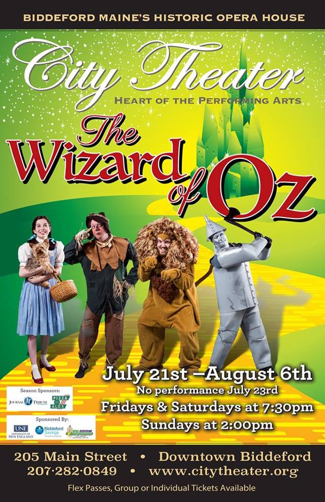 mainetourism's tweet photo. You will not want to miss #Dorothy &amp; her friends as they travel through Oz. Call 207-282-0849 for tickets! #MaineInvitesYou #TheWizardofOz https://t.co/5KyIWPuwf9