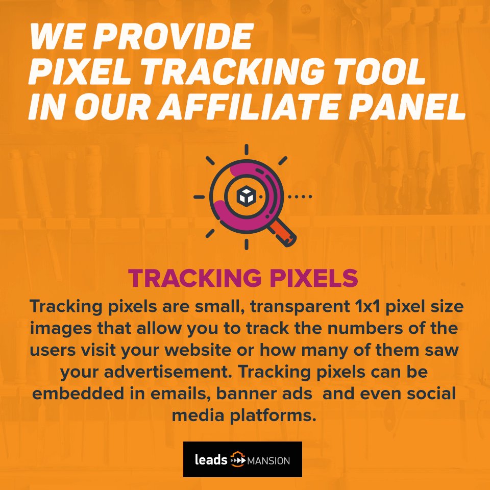 Thinking about ways to keep an 👁 on your #traffic? We provide a #pixeltracking tool 🔧🔧 in our #affiliate panel to help you track your leads📊