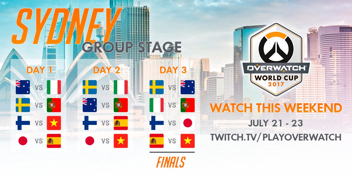 OverwatchEU's tweet photo. ⏰Set your alarm and don't miss any of the action when Overwatch World Cup continues for Day 2, starting at 2am CEST 📺https://t.co/BjrBdfFVTx https://t.co/8EO6jKjcWE