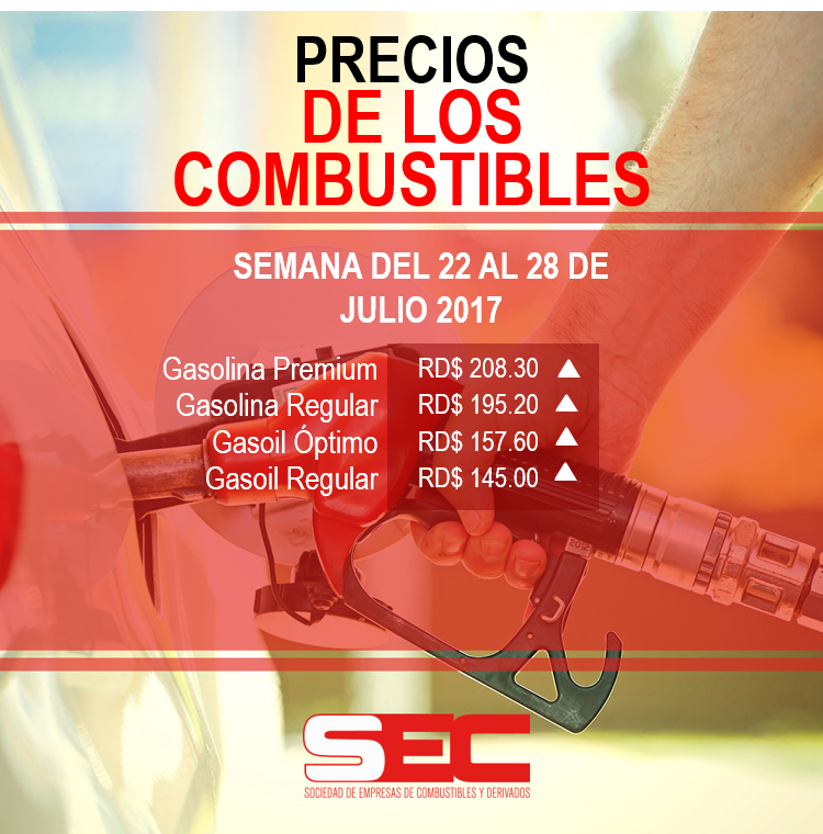 SEC_RD's tweet photo. Combustibles registran un aumento entre dos y tres pesos con cincuenta centavos por galón para la semana del 22 al 28 de julio de 2017. ⠀⠀ ⠀ https://t.co/qNlQbsC4KC