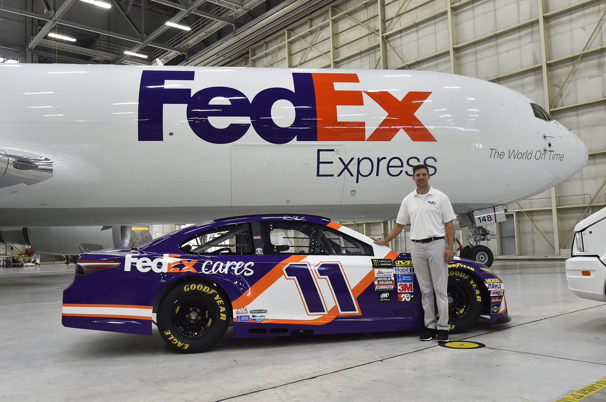 FedEx's tweet photo. Thanks for following along! Tune in to @NASCARonNBC Sunday at 2:30pm ET to see the #FedEx11 #FedExCares car in action for the #Brickyard400! https://t.co/jM8cY4i0qx