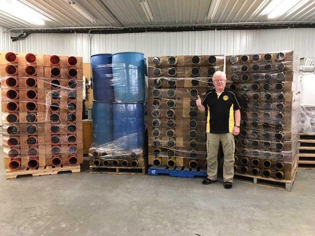 2017Clifford's tweet photo. Fireworks preparations have started!  4, 5, 6 inch mortars &amp; barrels used for 8 &amp; 12 inch shells - two more truck loads to arrive! https://t.co/4ZygoUhNer