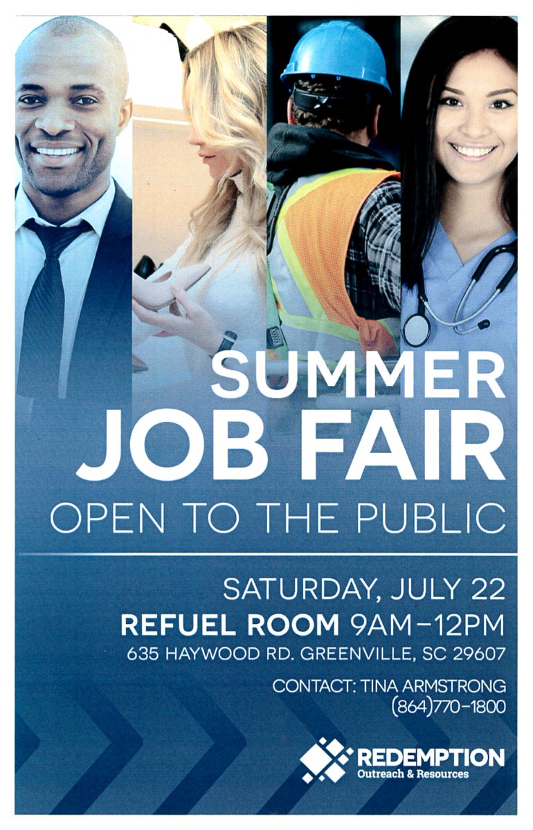 OUTREACHgvl's tweet photo. We can't wait to see you at our  #JobFair tomorrow!  40 employers are ready to talk to people like YOU! #yeahTHATgreenville @myredemptioncc https://t.co/hSbtI50pVY