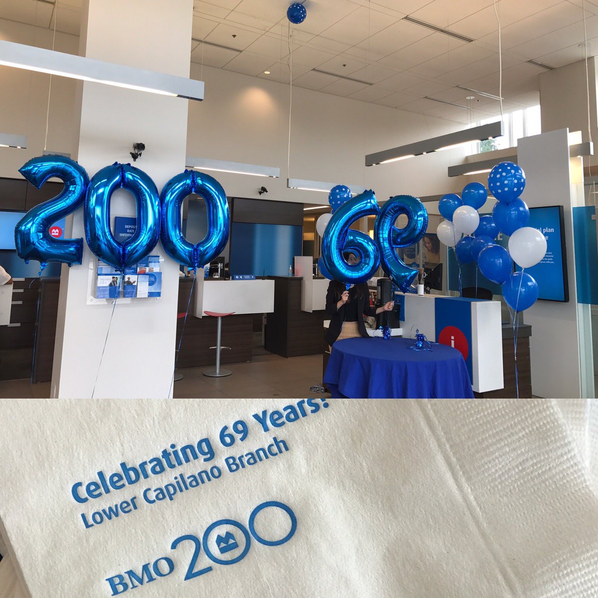 Countdown begins! Please join us to celebrate our 69th birthday today 2-4 pm. 💙💙🎉🎊🎉💙💙#proudtoworkatbmo #bmo #lowercap