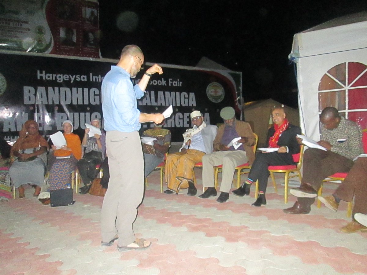 Ladhka's tweet photo. #Rep #Somaliland @slforeign #ProfMartin's Somali tuition tonight to scholars, writers authors etc participating #HIBF2017 @katestanworth 3 https://t.co/gL8ztDSCOf