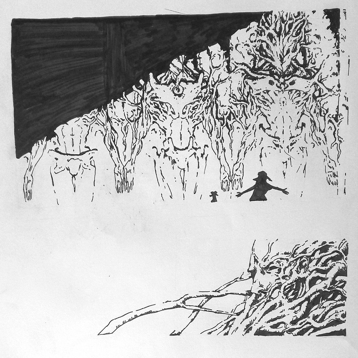 vascomarianoart's tweet photo. Act VI: Answers
#art #drawing #sketch #sketchbook #ink #marker #uniball #brush #black #ancient #roots #nature #giant #blacksludge https://t.co/oc2LkasSgn