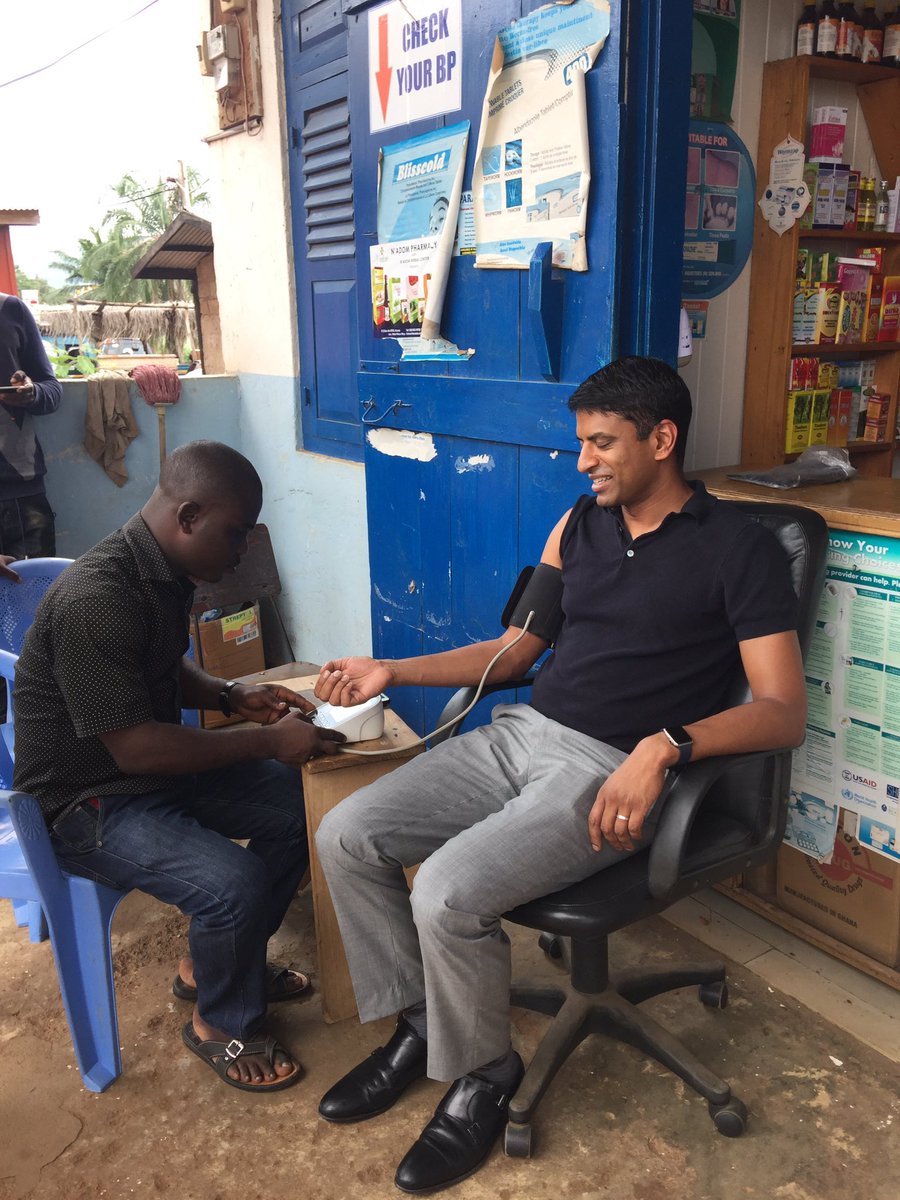 AnnAertsNF's tweet photo. Our @NovartisFDN board member and @Novartis CMO getting his BP checked at our #ComHIP #hypertension program in Ghana's Eastern Region. https://t.co/9HaqIk5Jd0