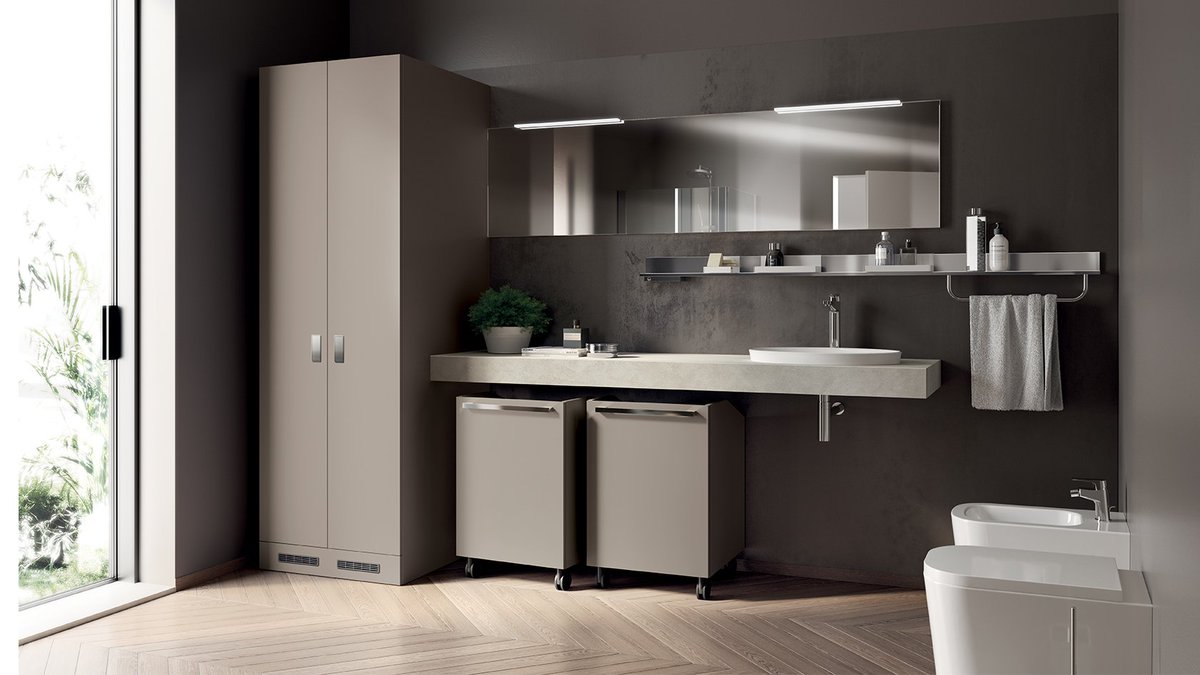 scavolininy's tweet photo. Simple, Elegant, &amp; Modern-- #Scavolini #LaundrySpace. Combine a bathroom &amp; a laundry room for a functional &amp; aesthetically pleasing space. https://t.co/ztiiZJoXRM